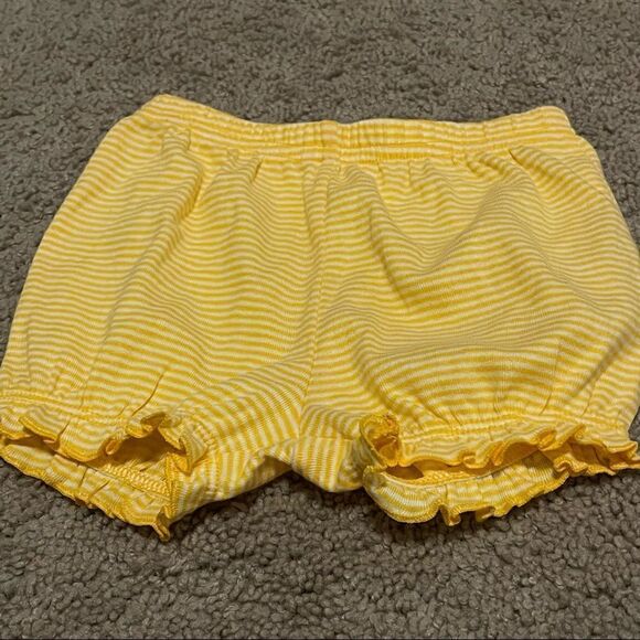 COPY - Carters Just One You 9 mo yellow white stripes shorts ruffle cuffs NWOT - Picture 4 of 7